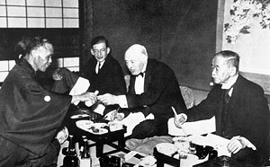 1936年のバイエ・ラツール伯IOC会長来日歓迎会。